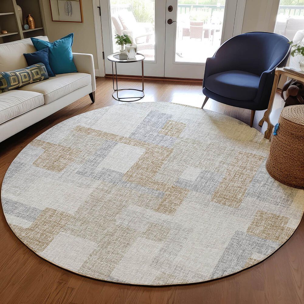 Dalyn Rug Company Portico PO3 Ivory 8&#39; Round Area Rug, , large