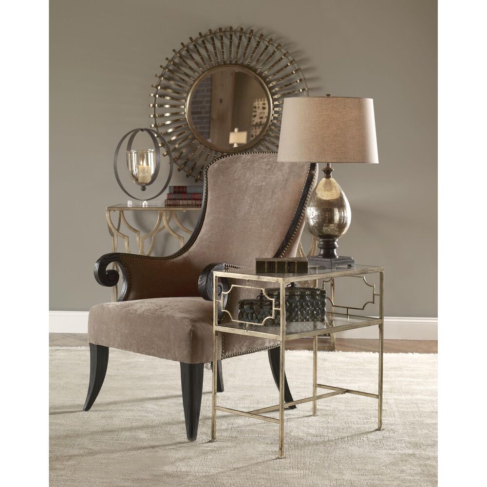 Uttermost Genell Side Table in Antique Gold Leaf Nebraska Furniture Mart