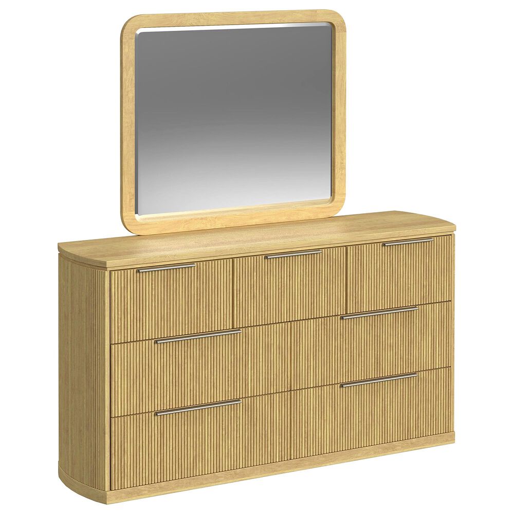 Mayberry Hill Sylvie 7 Drawer Dresser and Mirror in Natural, , large