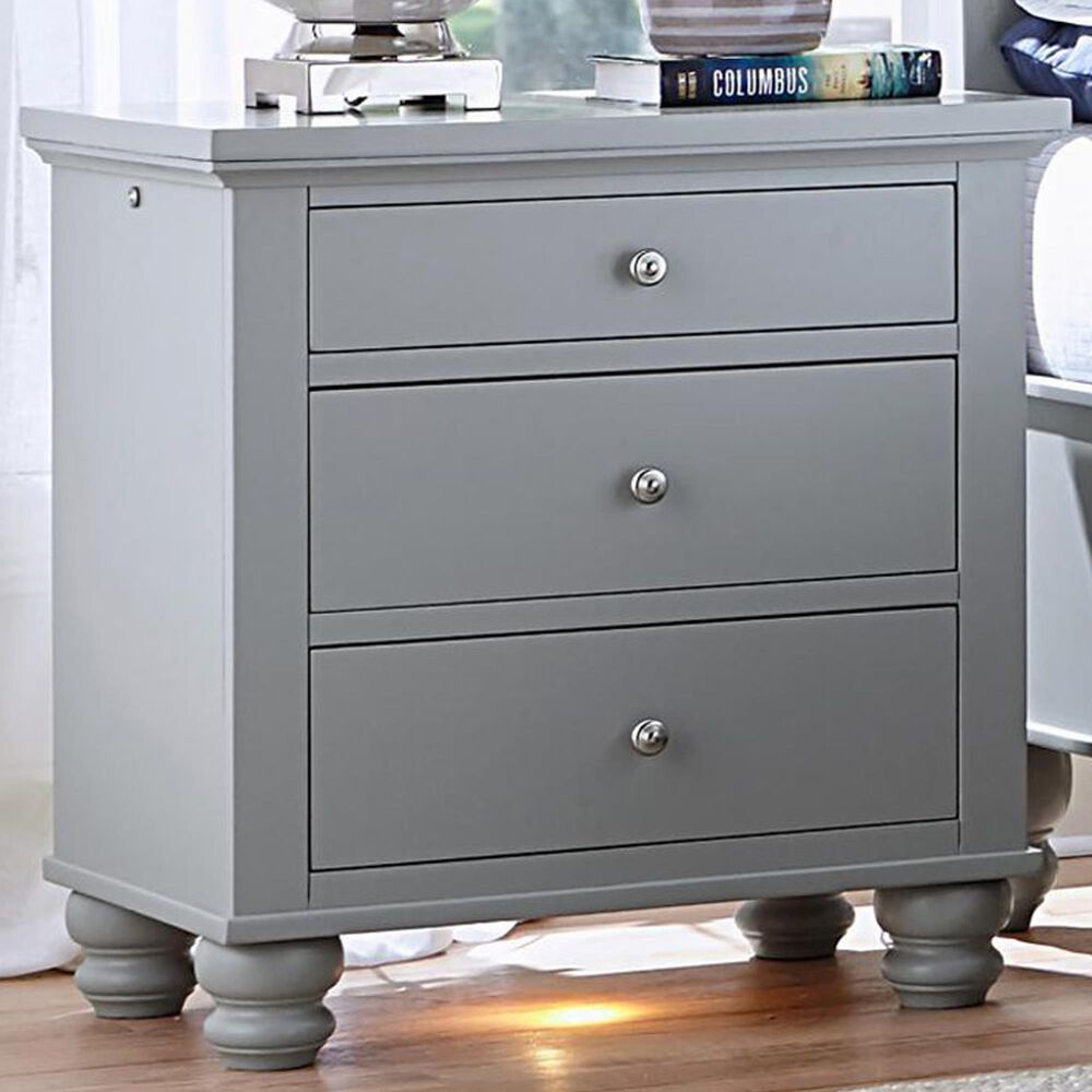 Riva Ridge Cambridge 3-Drawer Nightstand in Grey, , large