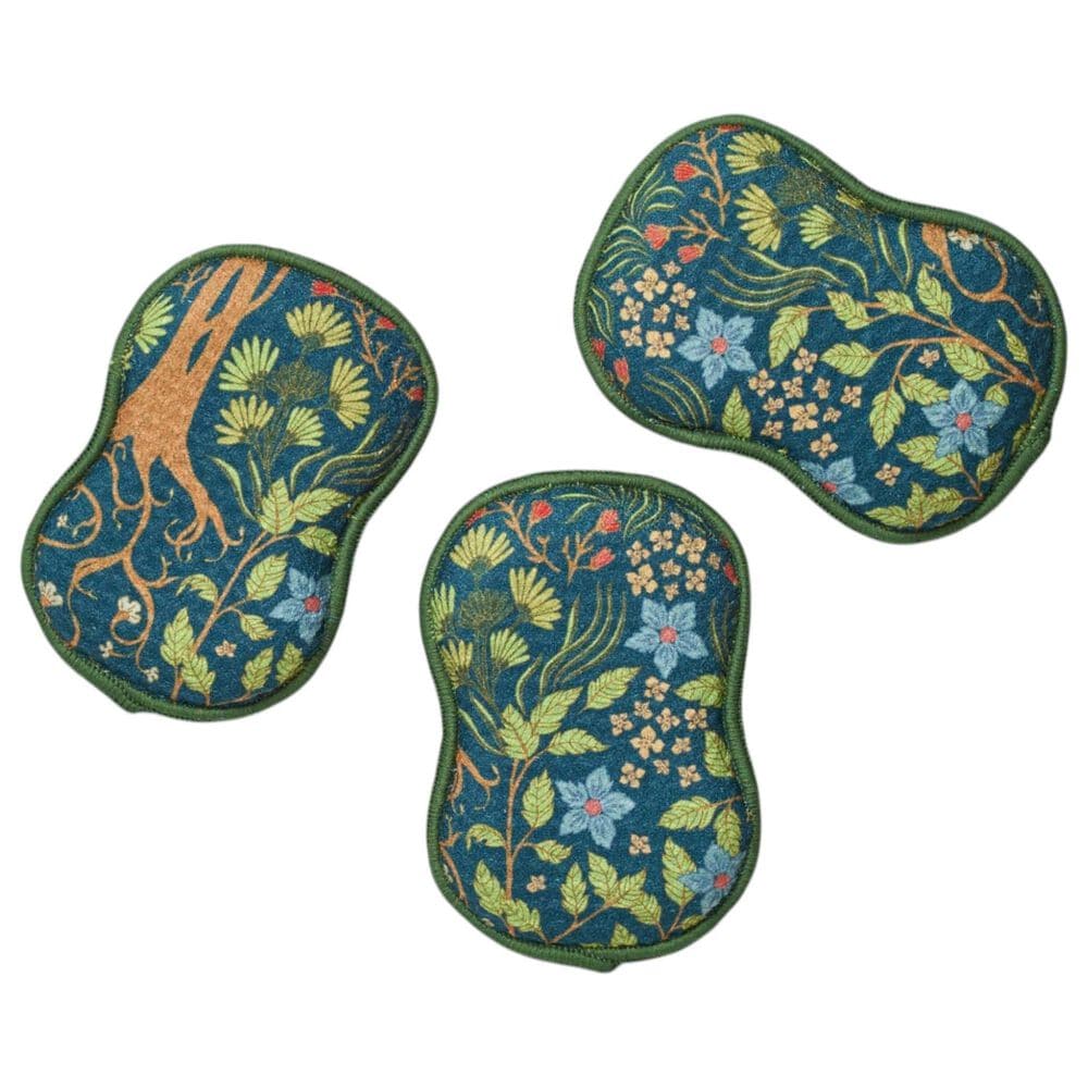 Once Again Home Signature Elderwood Re: Usable Sponge in Deep Teal (Set of 3), , large
