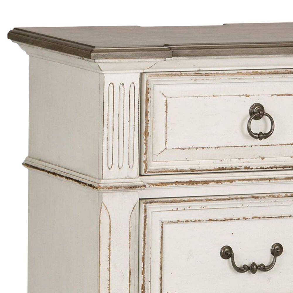 Belle Furnishings Abbey Park 2 Drawer Nightstand with Charging Station in White, , large