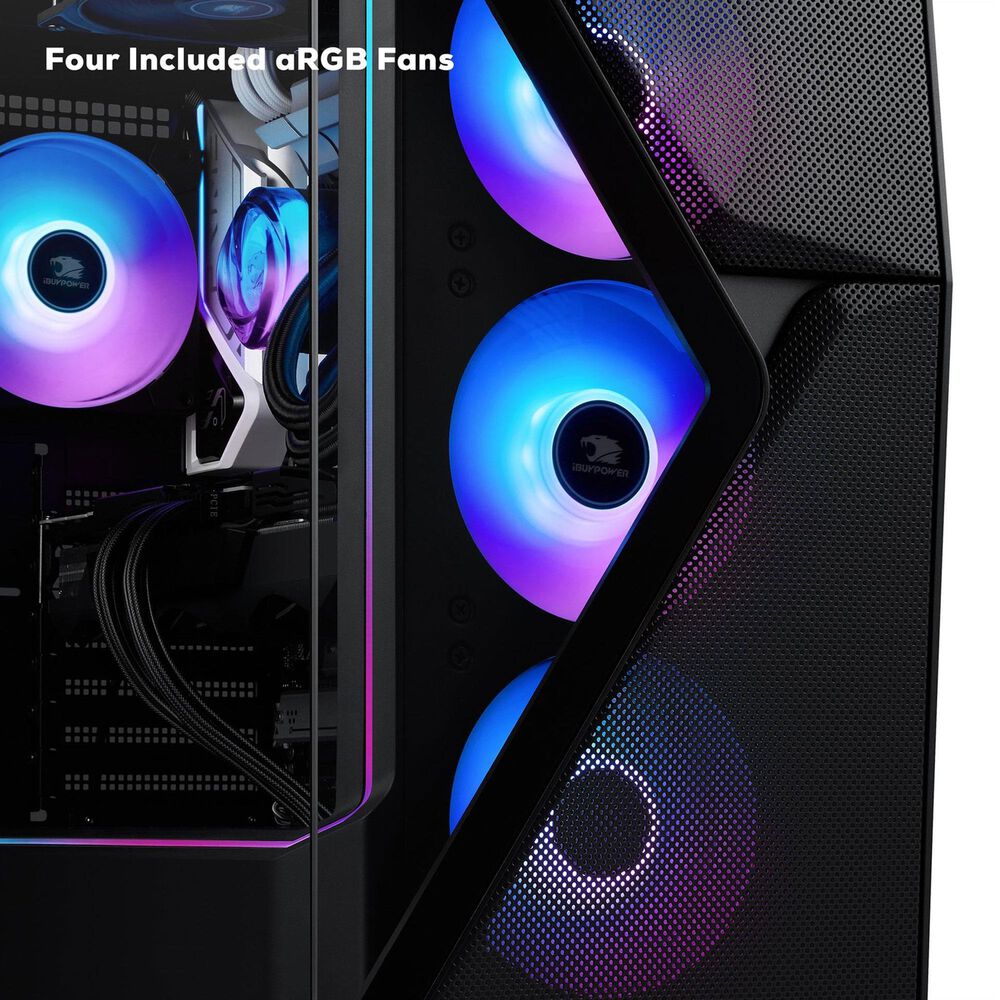 iBUYPOWER Slate 8 MESH Gaming PC Desktop | AMD Ryzen 7 8700F - 32GB RAM - NVIDIA GeForce RTX 5070 Graphics - 1TB SSD in Black, , large