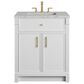 James Martin Bellshire 30" Single Bathroom Vanity in Bright White with 3 cm Eternal Jasmine Pearl Silestone Top and Rectangular Sink, , large