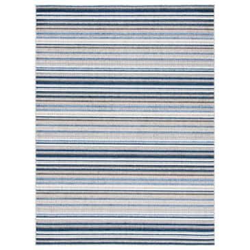 Safavieh Cabana CBN323F 9" x 12" Grey and Blue Indoor/Outdoor Area Performance Rug, , large