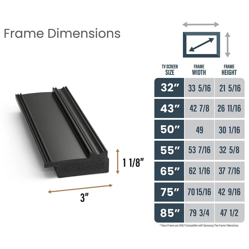 Deco TV Frames Premiere 32" Frame Bezel for Samsung the Frame TV in Black, , large