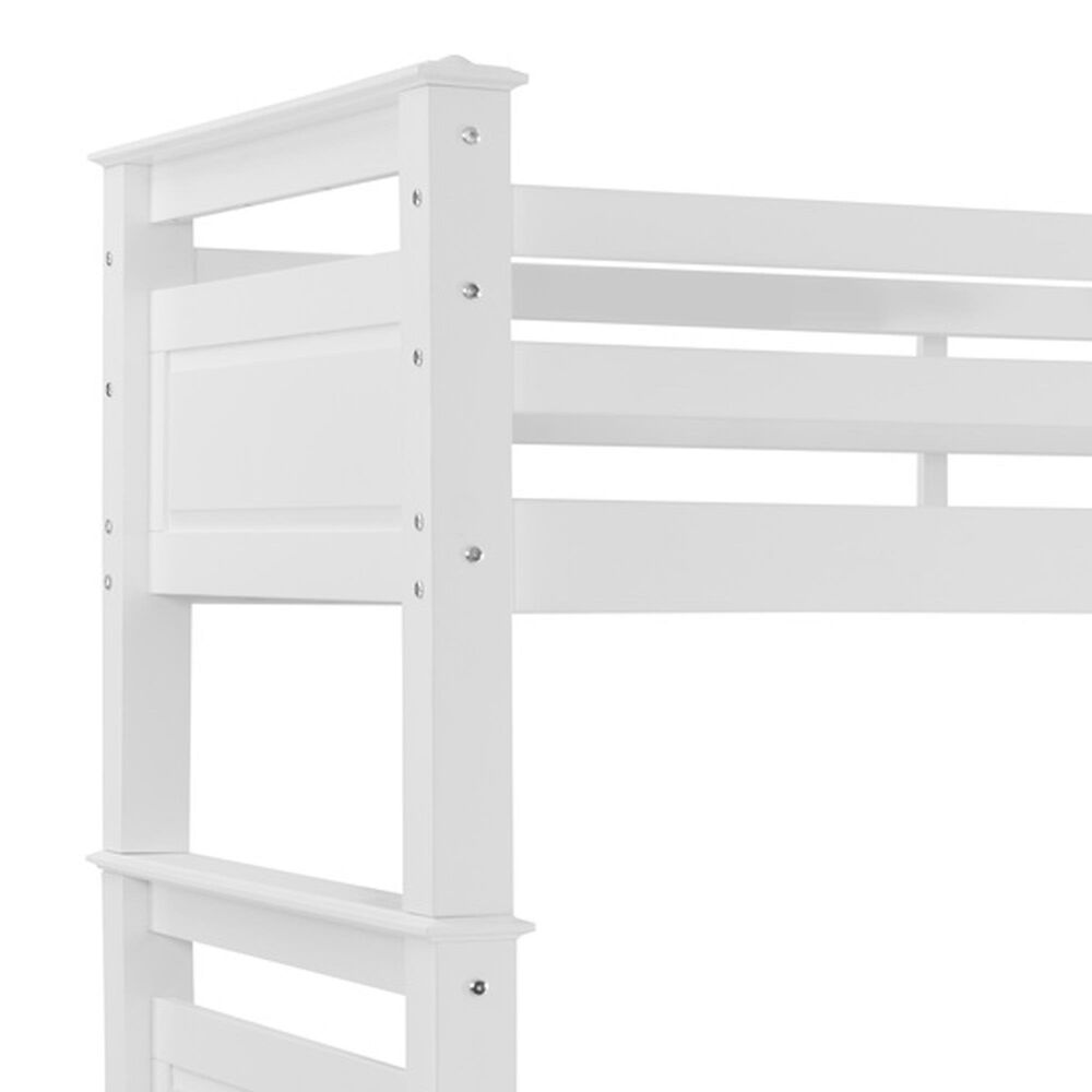 Linon Home Decor Beckett Twin Over Twin Bunk Bed in White, , large