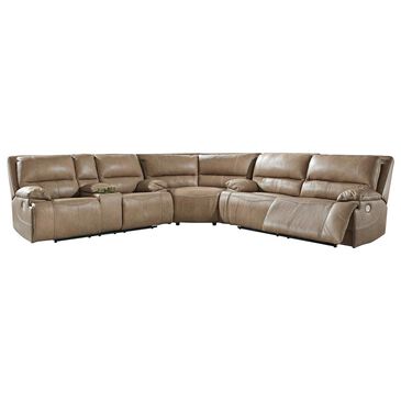 Signature Design by Ashley Ricmen 3-Piece Power Reclining Curved Sectional in Putty, , large