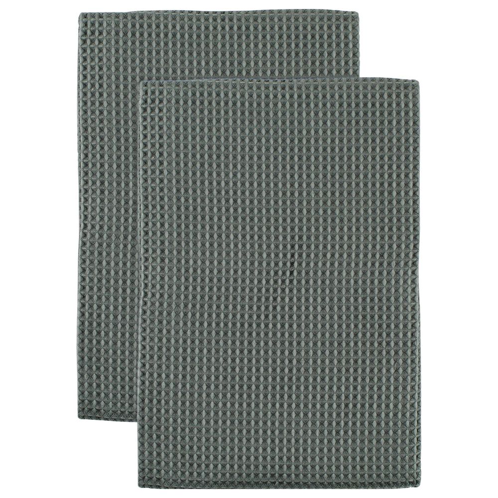 Mukitchen Microfiber Waffle Weave Dish Tower in Cadet Gray (Set of 2), , large