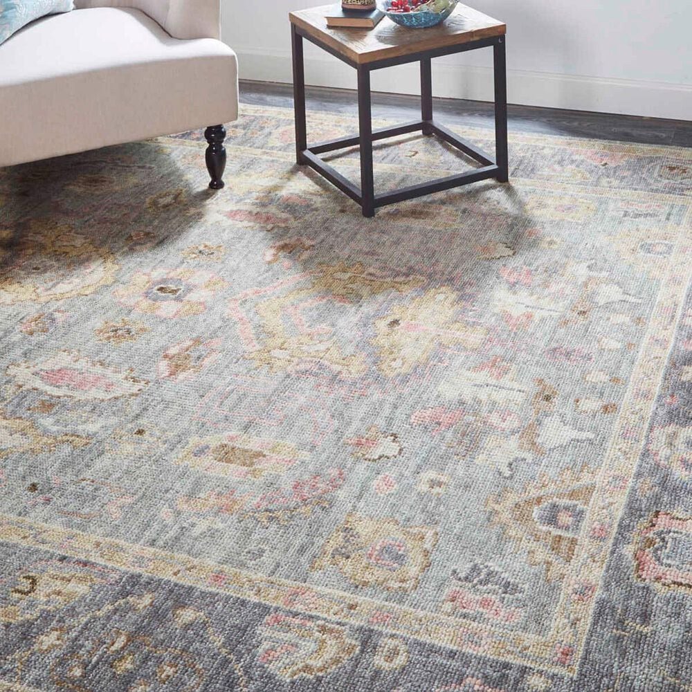 Feizy Carrington 7&#39;9&quot; x 9&#39;9&quot; Gray and Pink Area Rug, , large