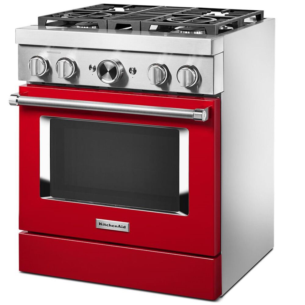 KitchenAid 30" Professional Smart Dual Fuel Range in Passion Red NFM