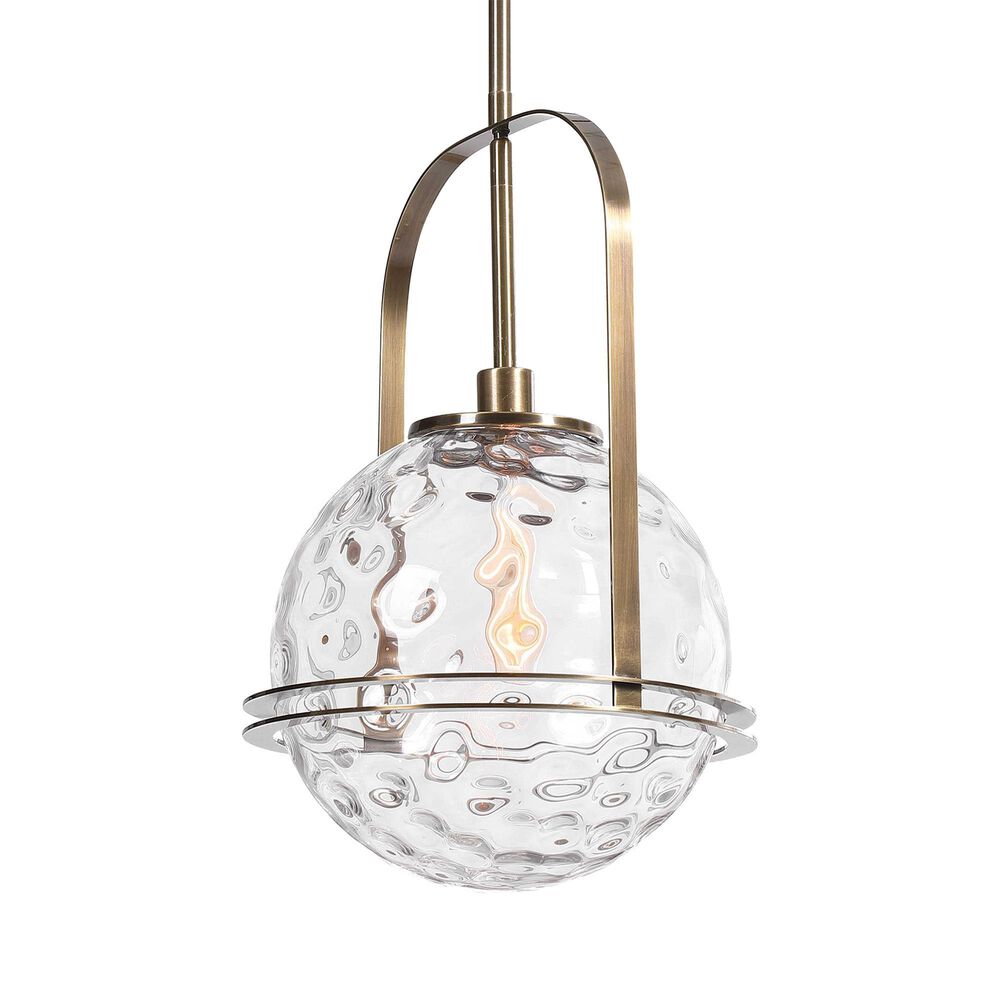Uttermost Mimas 1-Light Pendant in Antique Brass, , large