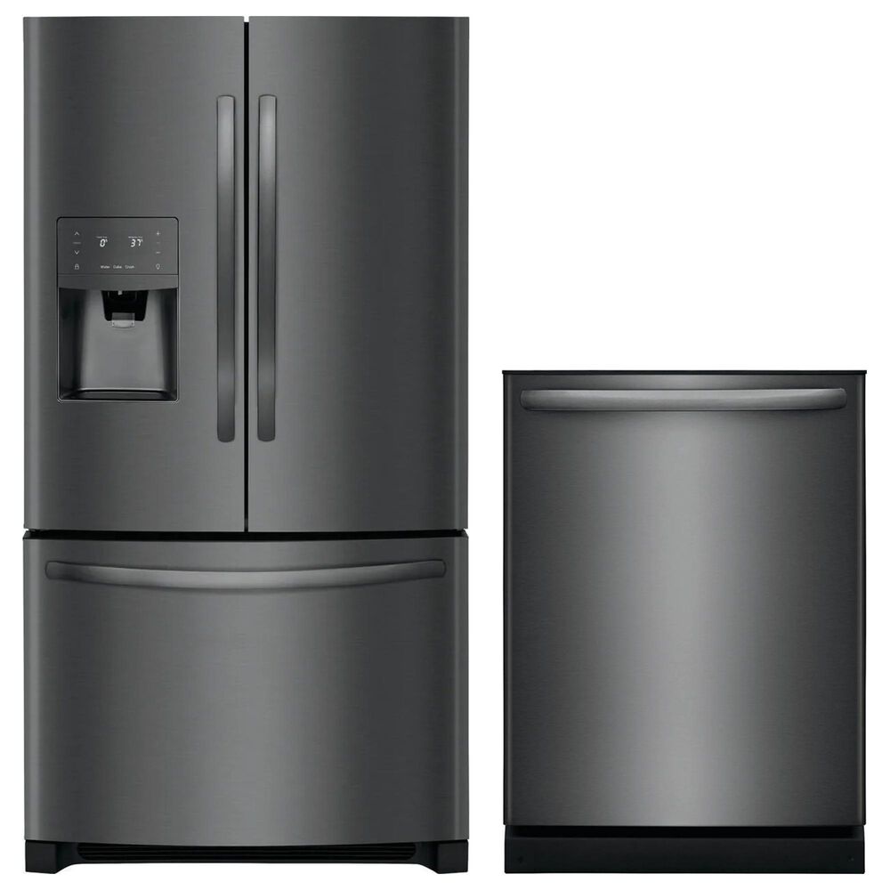 Frigidaire 2-Piece Kitchen Package with French Door Refrigerator - Black Stainless Steel, , large