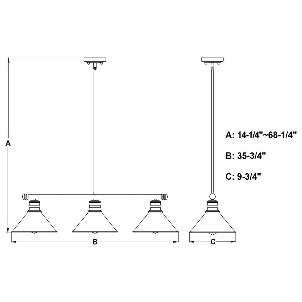 Vaxcel Akron 3-Light Chandelier in Oil Rubbed Bronze, , large