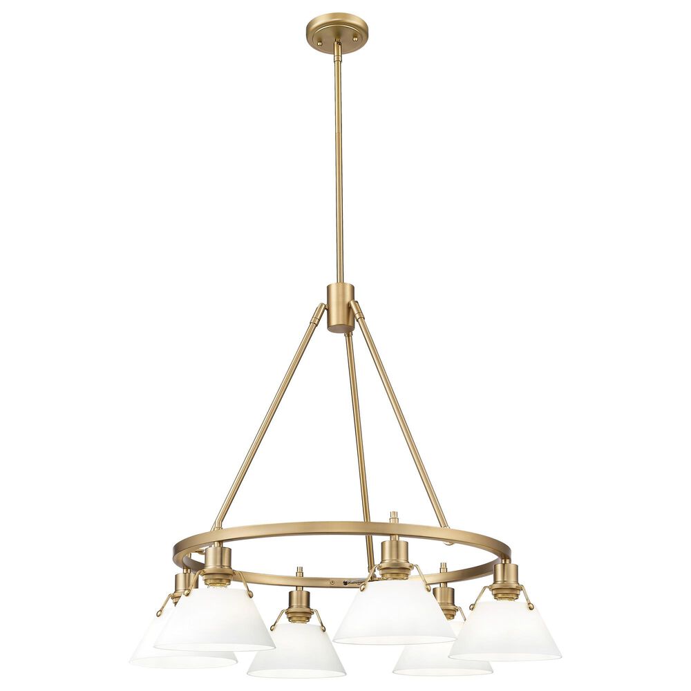 Golden Lighting Orwell 6-Light Chandelier with Opal Glass Shade in Brushed Champagne Bronze, , large