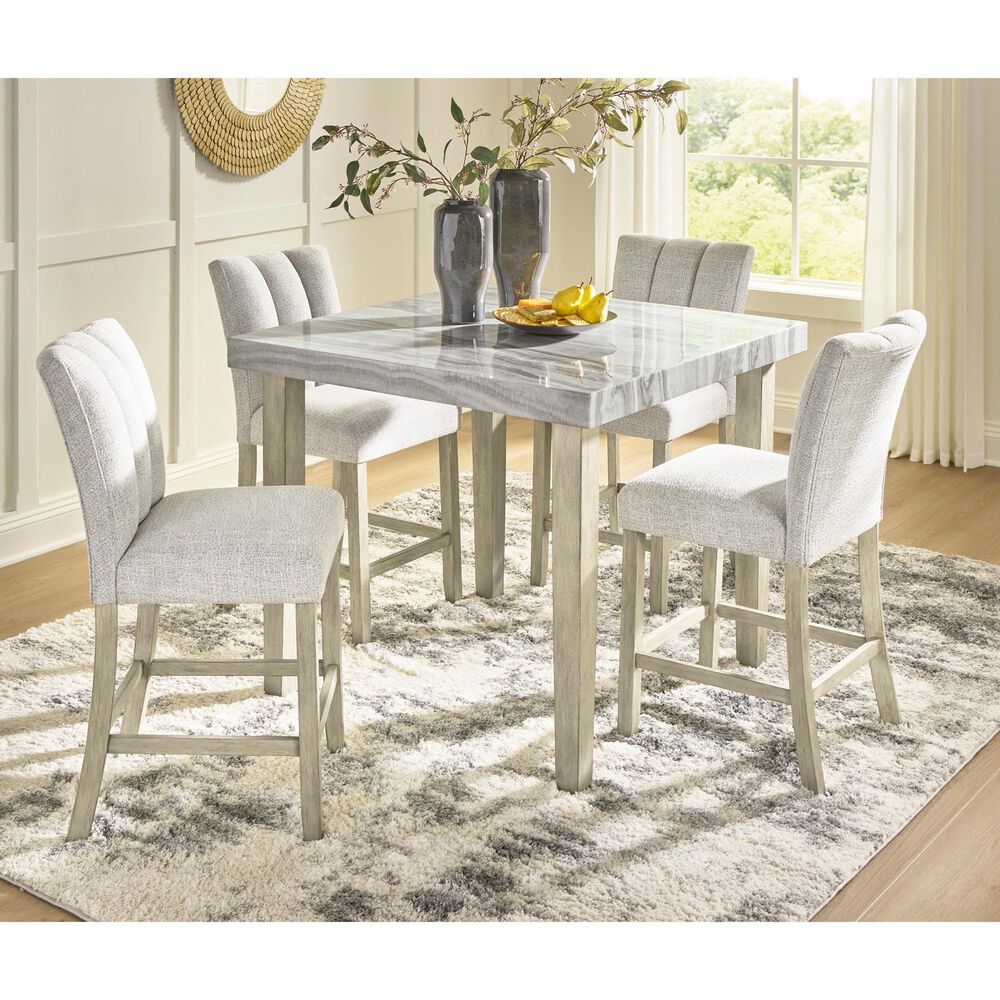Ashley Larawyn Counter Height Table in Bisque, White and Gray - Table Only, , large