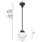 Hunter Saddle Creek 1-Light Mini Pendant with Shiny Cased White Glass in Noble Bronze, , large