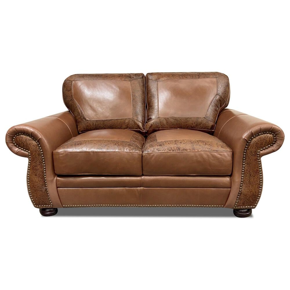 USA Premium Leather Leather Loveseat in Almond, , large