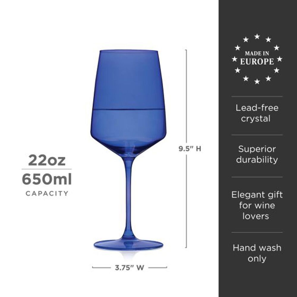 True Brands Reserve Nouveau Crystal Wine Glasses in Seaside &#40;Set of 4&#41;, , large