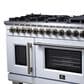Forno Capriasca 48" Freestanding French Door Dual Fuel Range in White, , large