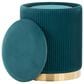 Lumisource Marla 2-Piece Nesting Pleated Ottoman Set Peacock Teal, , large