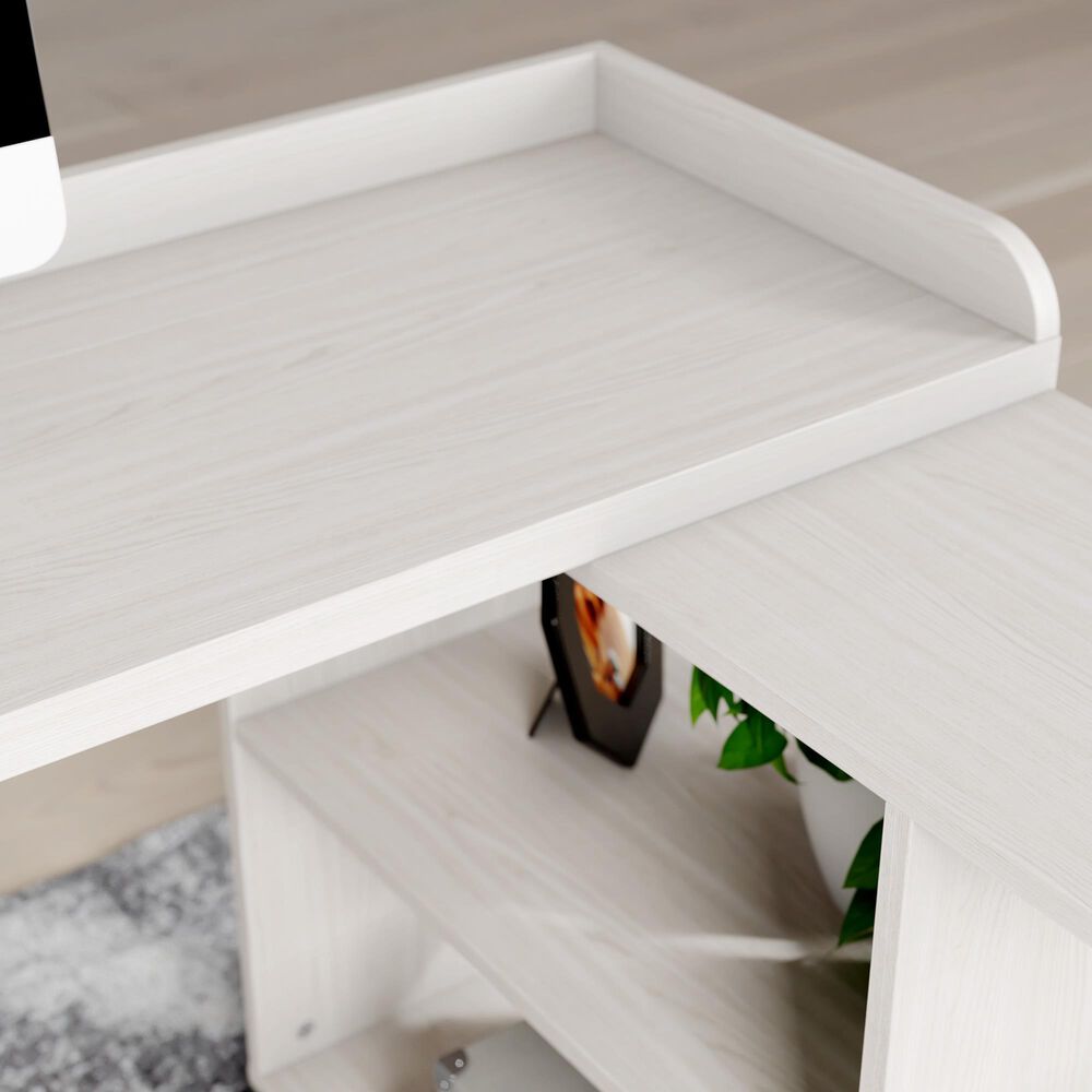 Ashley Bayflynn L-Desk in Whitewashed and Black, , large