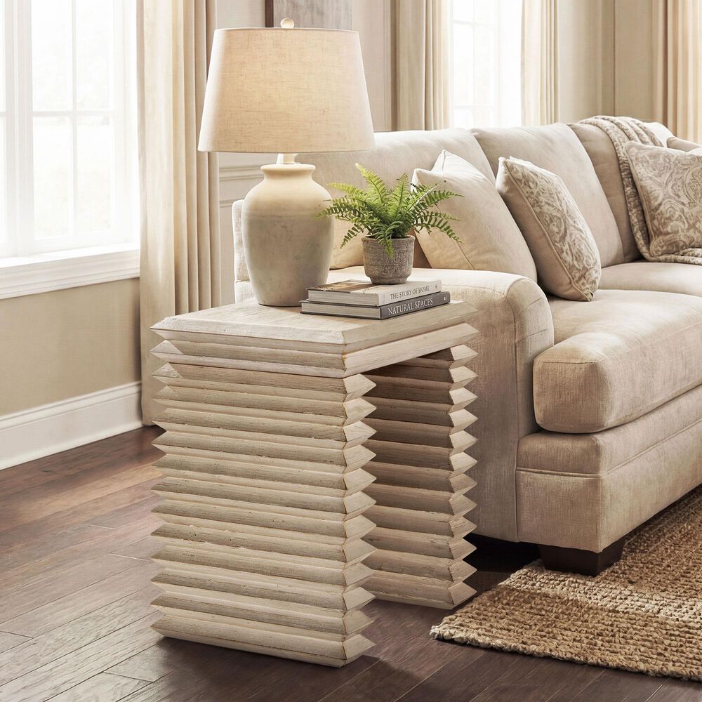 Jennifer Taylor Home Veda Side Table in Whitewashed Natural, , large