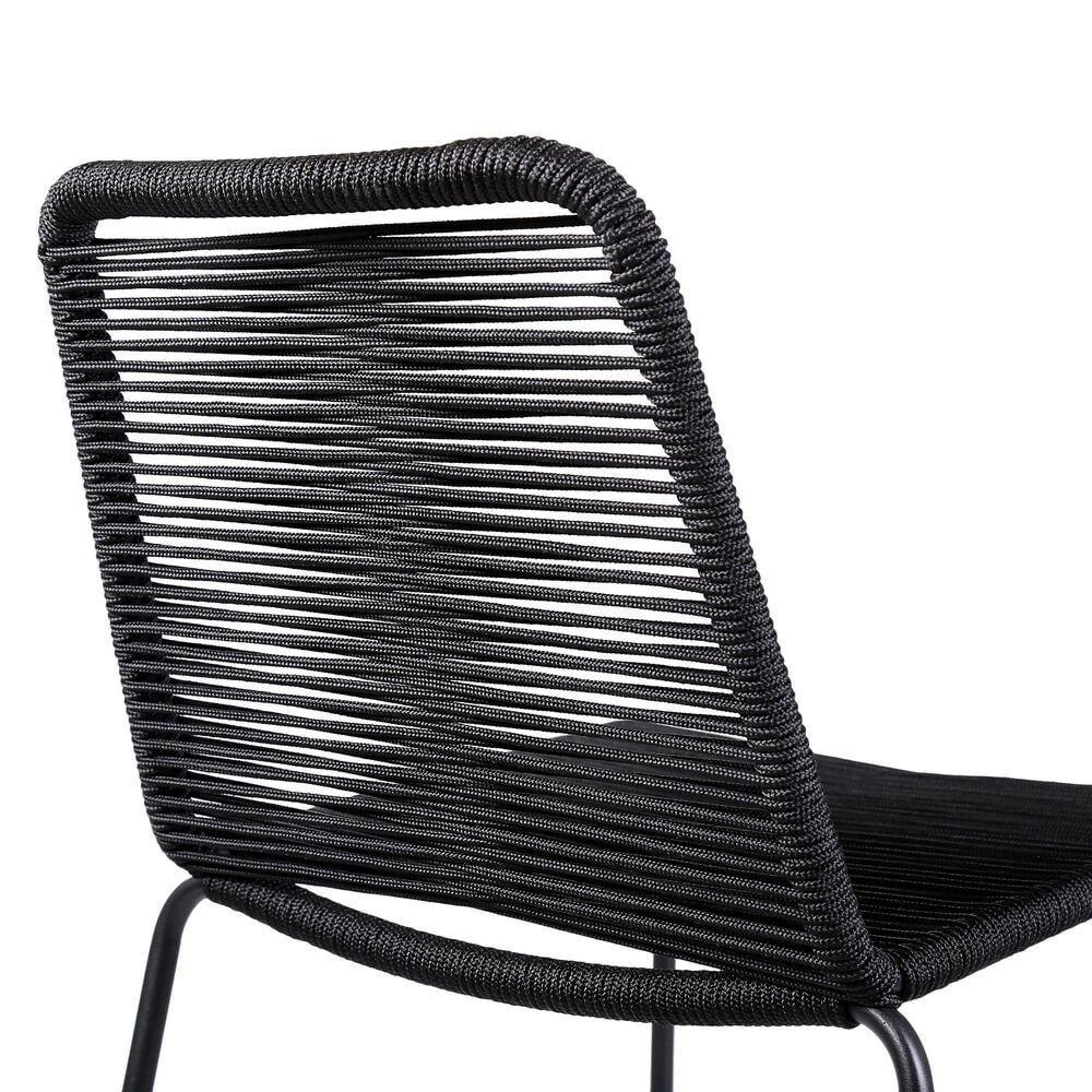 Armen Living Shasta Patio Counter Height Bar Stool with Rope Seat in Black &#40;Set of 2&#41;, , large