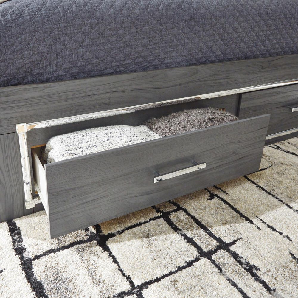 Ashley Lodanna Queen Panel Bed with 2 Storage Drawers in Gray, , large