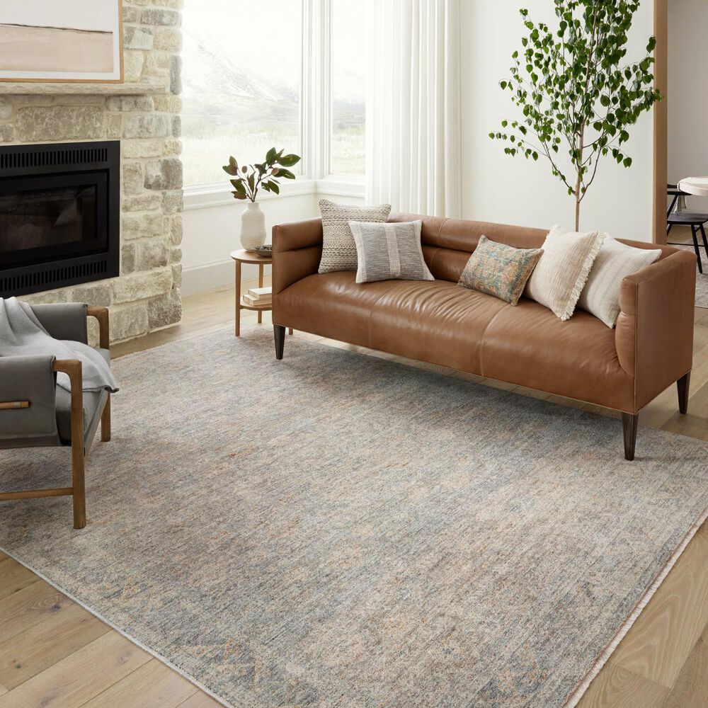 Angela Rose Blake 6&#39;7&quot; x 9&#39;10&quot; Sky and Beige Area Rug, , large