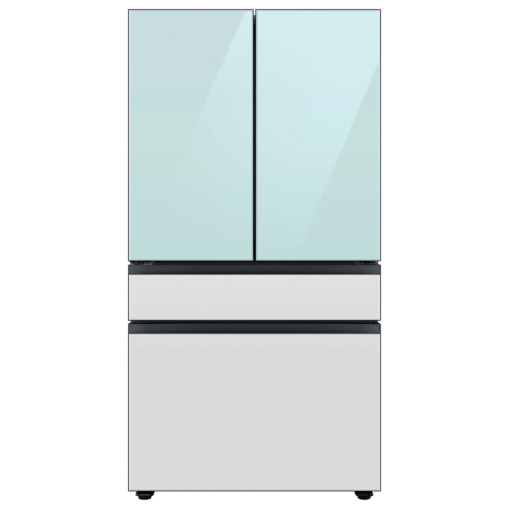 Samsung Bespoke 2-Piece Kitchen Package with Morning Blue and White 23 Cu. Ft. Counter Depth French Door Refrigerator and Dishwasher in Black Stainless Steel, , large
