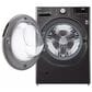 LG 4.5 Cu. Ft. Front Load Washer and 7.4 Cu. Ft. Gas Dryer Laundry Pair with Pedestals in Black Steel, , large