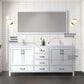 Lexora Home Jacques 72" Double Bathroom Vanity in White with 2 cm White Quartz Top and Rectangular Sinks, , large