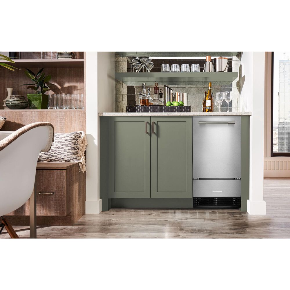KitchenAid 18&quot; Automatic Ice Maker with Drain Pump in PrintShield Stainless, , large