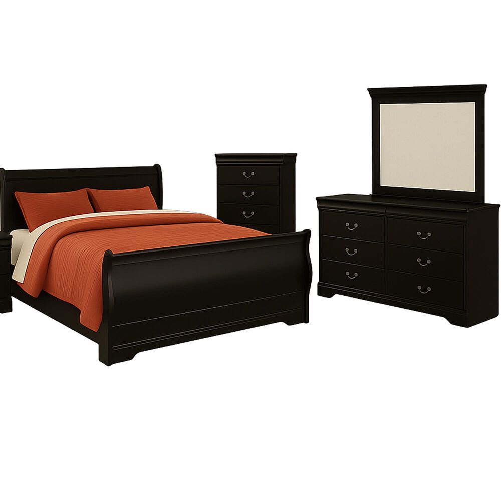 Ashley Huey Vineyard 4 Piece Full Bedroom Set in Black, , large