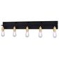 Vaxcel Seward Park 5-Light Bathroom Vanity in Black and Satin Brass, , large