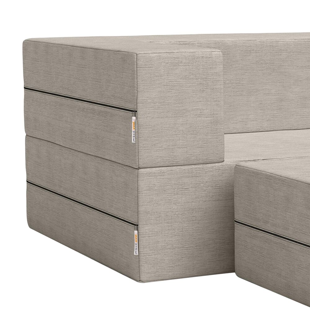 Jaxx Zipline 3-Piece Stationary Convertible Sleeper Sofa in Grey Velvet, , large