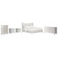 Vantage Mezzanine Queen Upholstered Wingback Bed with Dresser Chest and 2 Nightstands in Dove Gray, , large