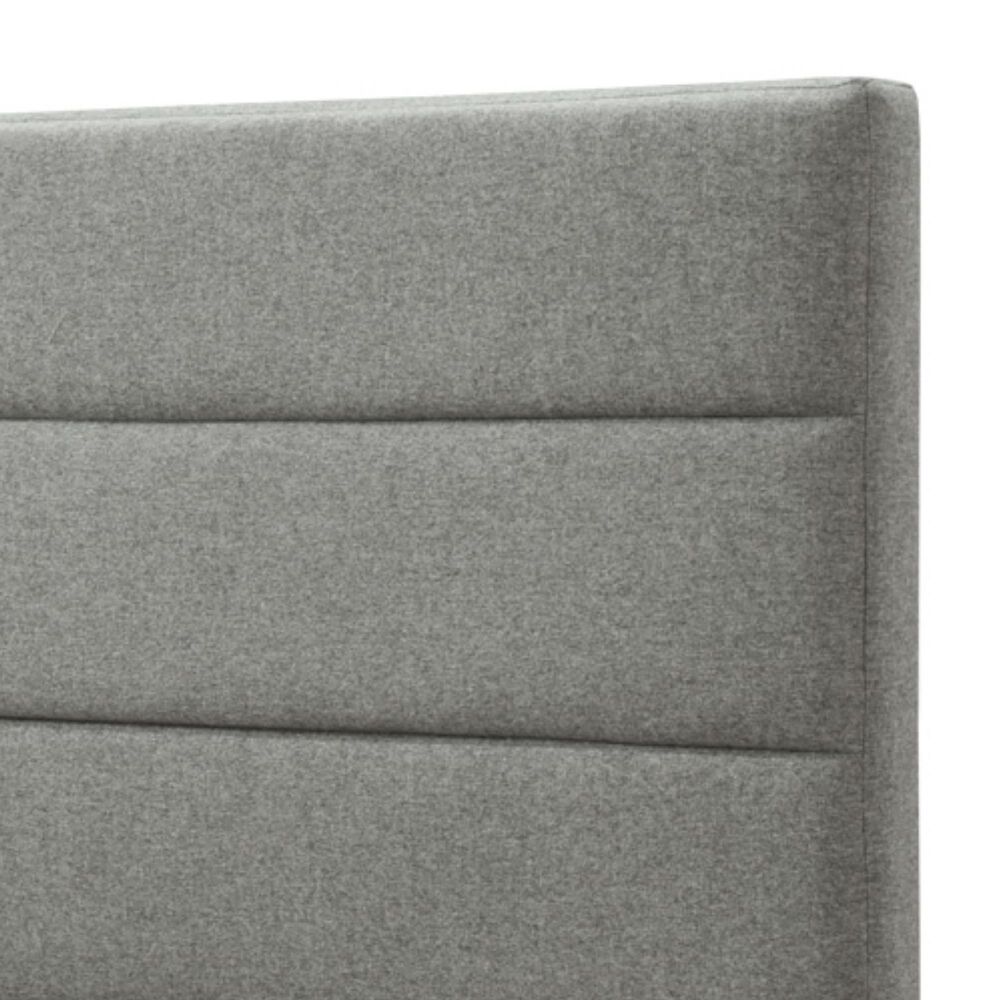 Hearth and Haven Queen Upholstered Platform Bed with USB Charging Ports in Gray, , large