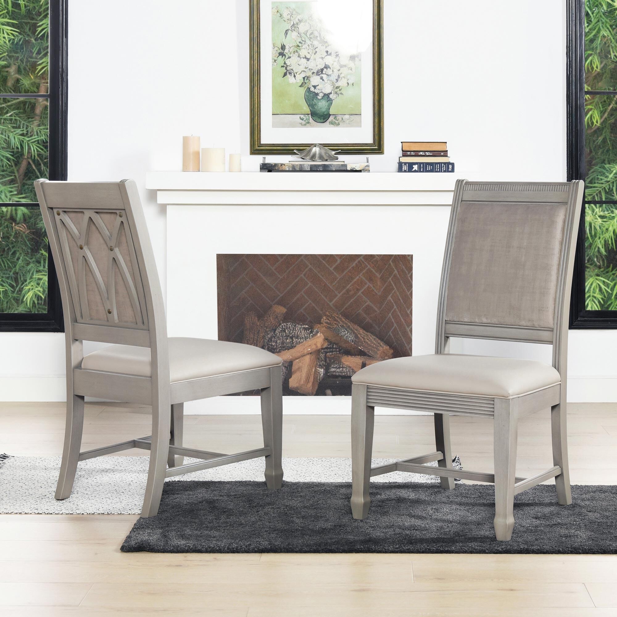 Cream fabric 2025 dining room chairs