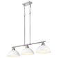 Golden Lighting Duncan 3-Light Pendant with Matte White Shade in Pewter, , large