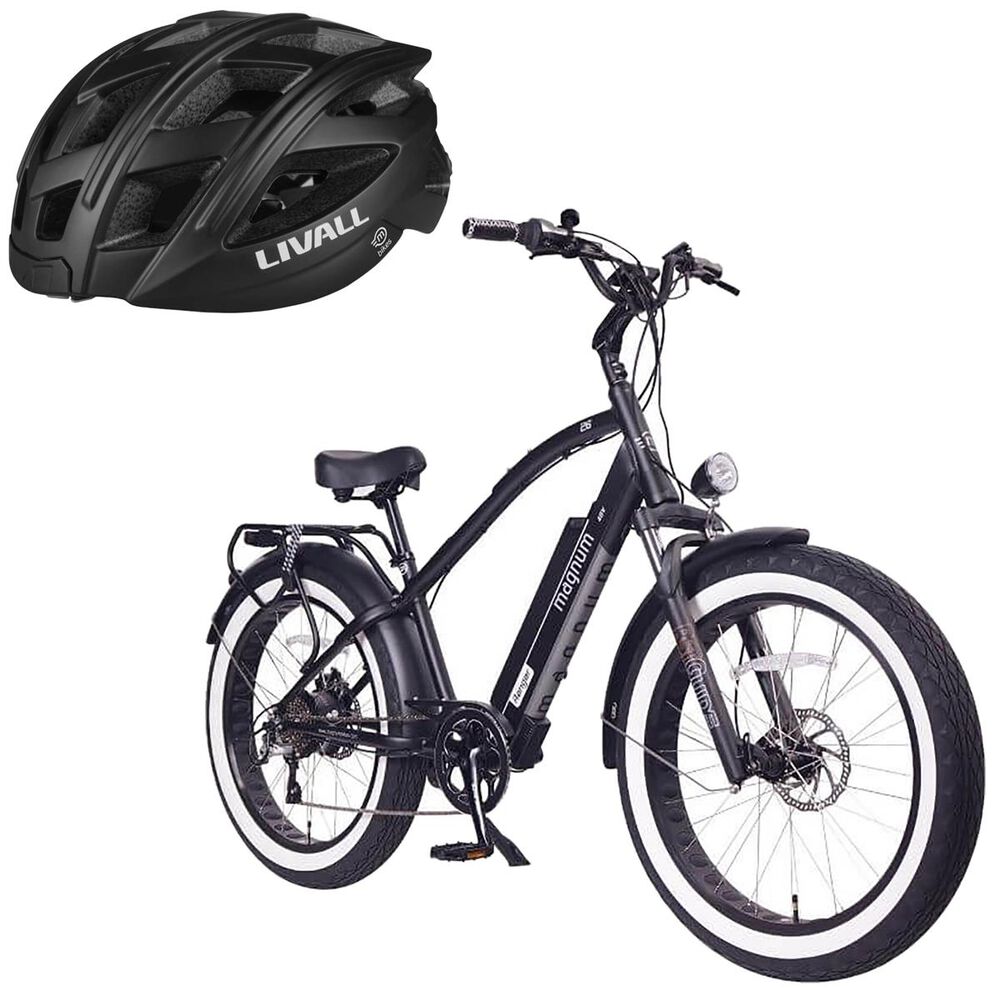 Magnum Ranger E-bike with Smart Bluetooth Bicycle Helmet in Black, , large