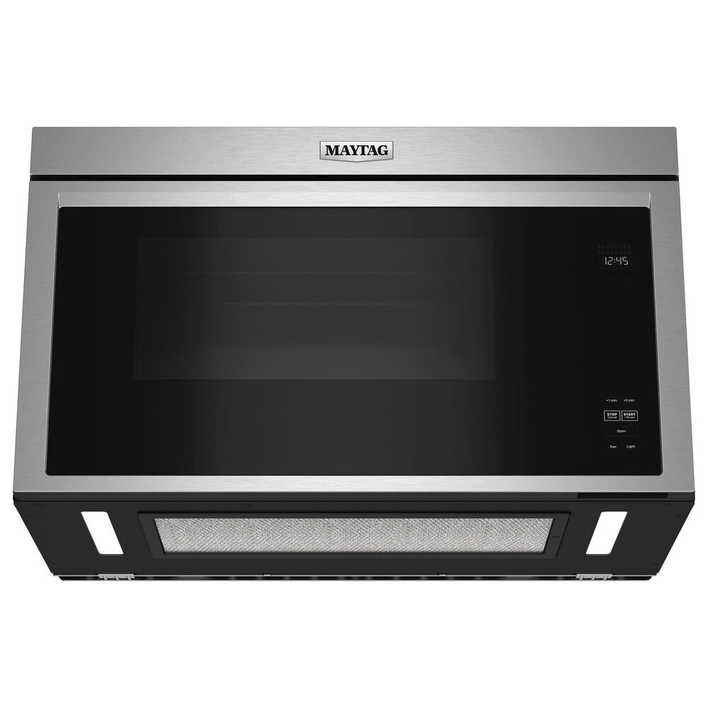 Maytag 2-Piece Kitchen Package with 1.1 Cu. Ft. Over-the-Range Flush Microwave and 5 Cu. Ft. Gas Range in Fingerprint Resistant Stainless Steel, , large