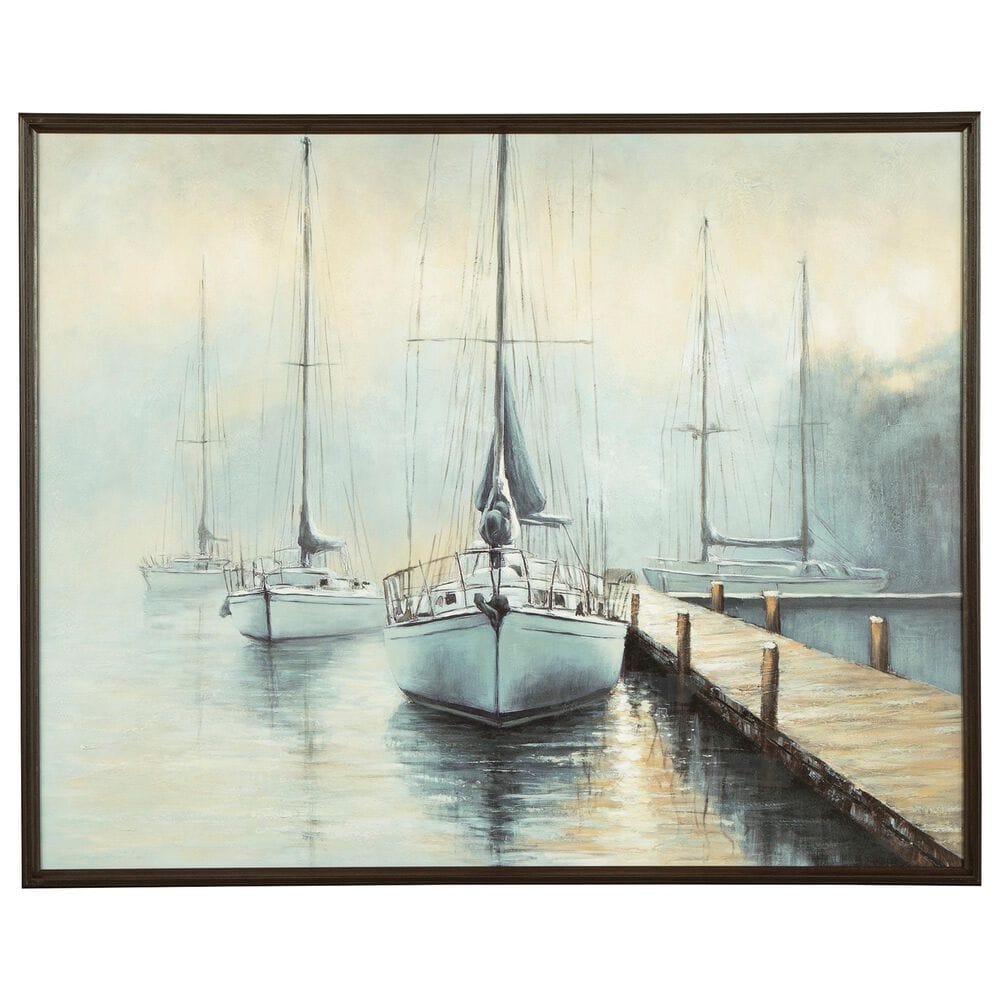 Ashley Worthney 50" x 40" Wall Art in Blue, White and Brown, , large