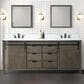 Lexora Home Marsyas 80" Double Bathroom Vanity in Rustic Brown with 2 cm White Cultured Marble Top and Rectangular Sinks, , large