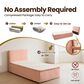 HOMLUX Plush Twin Mattress with Pink Headboard, , large