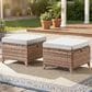 Sunwell Garden Outdoor Ottoman with Yellow Rattan in Beige (Set of 2), , large