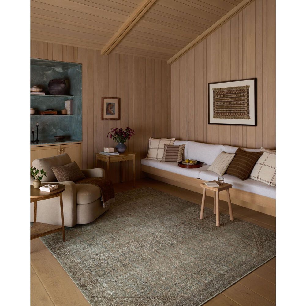 Amber Lewis x Loloi Cambria Aqua and Natural 8'6" x 11'6" Area Rug, , large