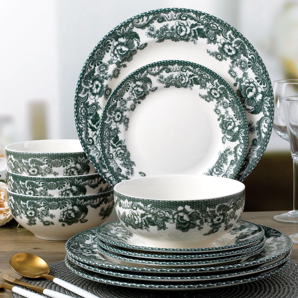 Gifts Plus Montana 12-Piece Dinnerware Set in Green, , large