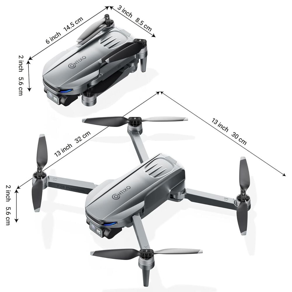 Contixo F28 Stratus Max 4K GPS Drone with Intelligent Flight Modes and Carrying Case in Gray, , large